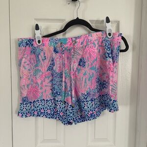 Lilly Pulitzer: Tie Waist Colorful Tropical Print Shorts